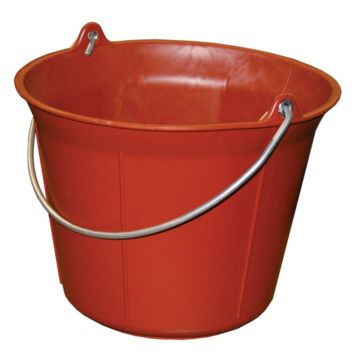 Mondelin Bouwemmer rood PE+rubber 11L