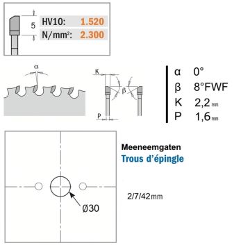 CMT HW Multi-cirkelzaagblad HW 230X20X2.2 Z48