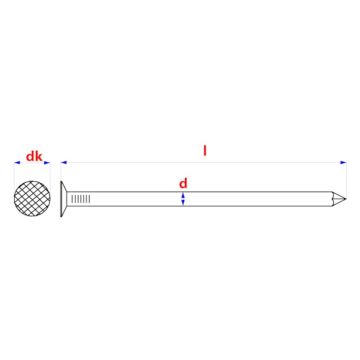 PGB Nagel plat-geruite kop D.1151B 1,8x30