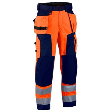 Blaklader Werkbroek High vis 1568 Oranje/Marineblauw C44