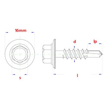 PGB Zelfborende schroef BP nr5 Ø6,30x38 Zn