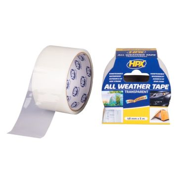HPX All Weather Tape - transparant 48mm x 5m