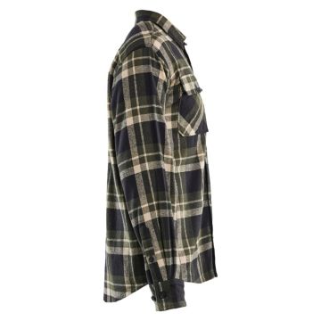 Blaklader Overhemd flanel donker herfstgroen/Zwart XXL
