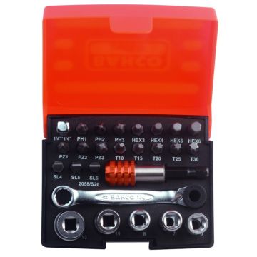 Bahco Bit-/Dopsleutelset Met Ratel (2058/S26)
