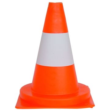 Oranje Fluo Kegel 30cm Met Wit Geverfde Strook