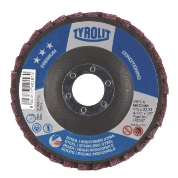 Tyrolit Lamellenschijf Conditioning 125mm Medium (staal/RVS/alu) (5 stuks)