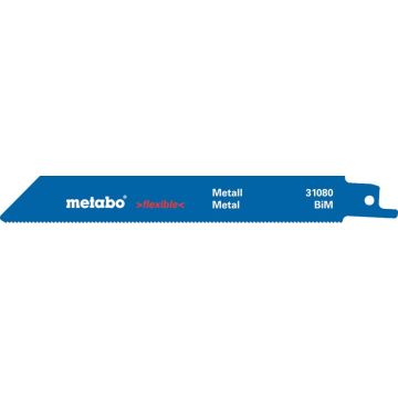 Metabo 5 reciprozaagbladen.metaal.flexible. 150x0,9mm