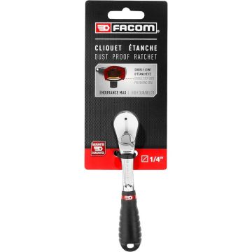 Facom Ratel Met Stofdichte Kop 1/4"
