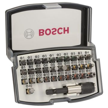 Bosch 32-delige set schroefbit PH1-PH2 (2x)-PH3/ PZ1-PZ2 (2x)-PZ3/ HEX3-HEX4-HEX5-HEX6/ T10-T15-T20-