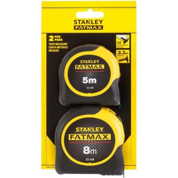 Stanley FatMax Duopack: Rolbandmaat Blade Armor 8M + 5M