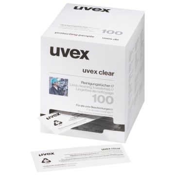 Uvex Clear Dispenser Reinigingsdoekjes Wit (100 stuks)