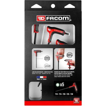 Facom Set van 5 Torx inbussleutels 'pistool'