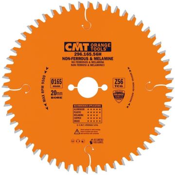 CMT Cirkelzaag HW 165x20x2.2 Z56 Aluminium. Composiet