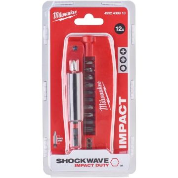 Milwaukee Schroefbit Set SHOCKWAVE 12-delig, Zakformaat