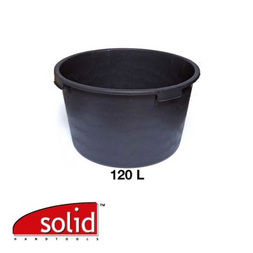 Solid Mortelkuip rond - PE 120 L - zwart
