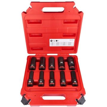 Milwaukee Doppenset Shockwave 1/2 Lang (10/11/12/13/14/17/19/21/22/24mm)