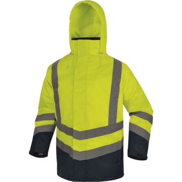 Deltaplus OPTIMUM3 5-in-1 waterdichte parka fluo geel / marine - L