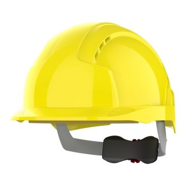 JSP Evolite Mid Peak Vented Yellow Helmet - Wheel Ratchet (AJB170-000-200)