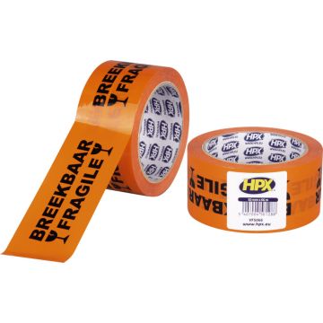 HPX Verpakkingstape - Breekbaar Fragile 50mm x 66m