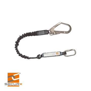Securx Elast. vanglijn PA + valdemper 1,5 m + muskethaken 1xSH10 + 1xSH15