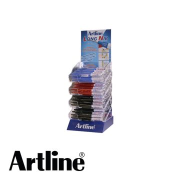 Artline Long Nib Marker display 96 st. (24 blauw + 48 zwart + 24 rood)