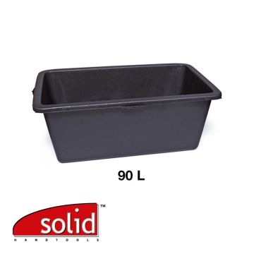 Solid Mortelbak rechthoekig - PE 90 L - zwart