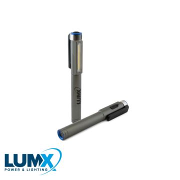 Lumx Pen Light LED, herlaadbaar - 250 lm + 100 lm - Display van 16 stuks / prijs per st
