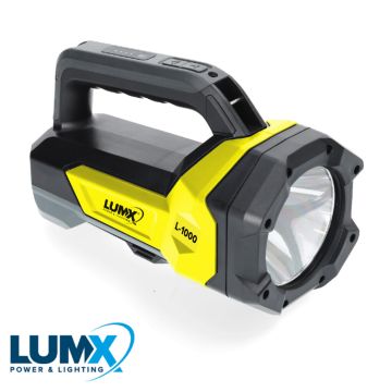Lumx LED zaklamp L-1000, 1000 lm + 600 lm, IPX4 - Herlaadbaar