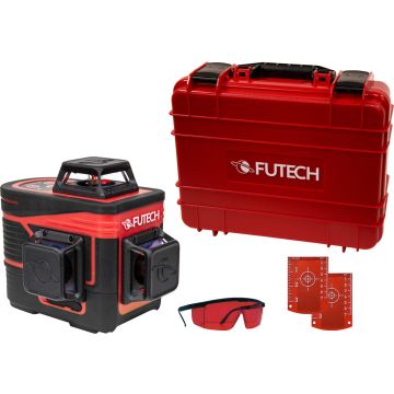 Futech MC3D Compact Kruislijnlaser Rood 1H/2V in koffer