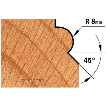 CMT Kraalprofielfrees (halfrond D=36 x 25mm R=8 L=60