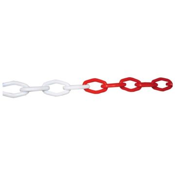 Color Line Kunststofsignalisatieketting - ∅ 7,5mm x 25m - Rood/wit