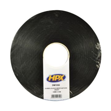 HPX Dubbelzijdige bevestigingstape - zwart 19mm x 50m