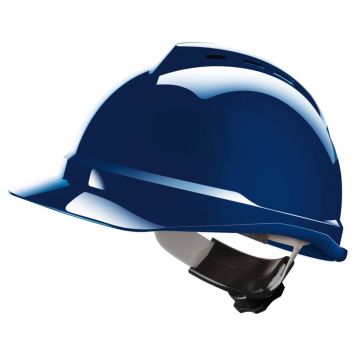 MSA V-Gard 500 geventileerde veiligheidshelm met draaiknop blauw