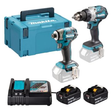 Makita - DLX2528TJ - Combiset DHP489 Accuklopboor + DTD173 Accuslagschroevendraaier 18V 5.0Ah Li-I