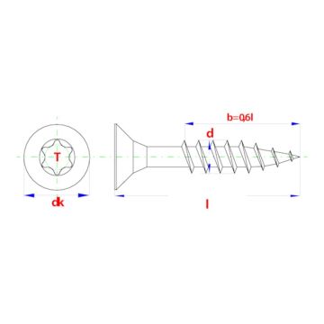 PGB Spaanderplaatschroef VK-T 6,0x70 Zn T30