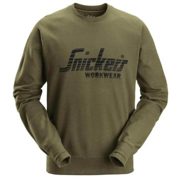 Snickers Logo Sweatshirt XXL Khaki Groen 28923100008