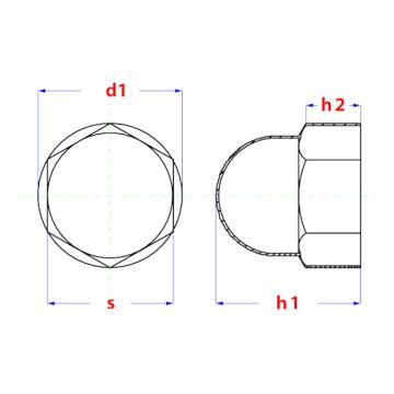 PGB Afdekkap v. zeskant moer M16 SW24/R9005