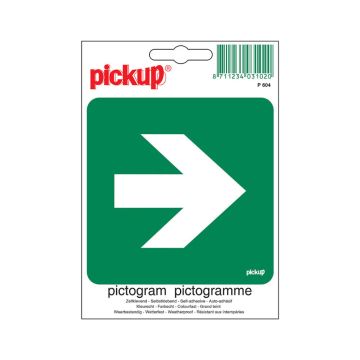 Pickup Sticker Groen met pijl 100x100 mm