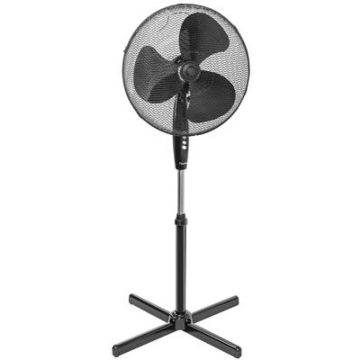 BESTRON VLOERVENTILATOR 45CM PROF 3 STANDEN ZWART