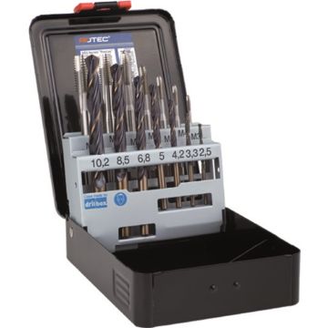 Rotec Tappen- en borenset '320/101', doorl, 7+7 dlg, M3-M12 ABS
