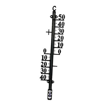 AVR Buitenthermometer zwart metaal 48cm x 12cm x 4cm