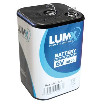 Lumx Blokbatterij 6V - type 4R25 K/Zn 9 Ah
