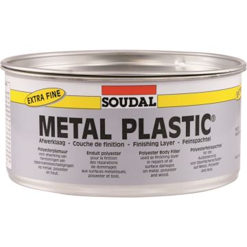 Soudal Metal Plastic Extra Fine polyesterplamuur voor carrosserie wit 1kg