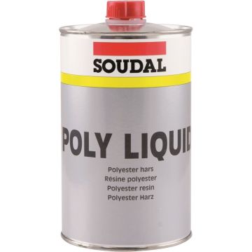 Soudal Poly Liquid polyesterhars voor carrosserie bruin 1kg