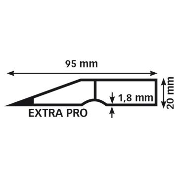 Premium Alu Alu Rij, Trapezium Profiel Extra Pro - 1,8mm / 250cm