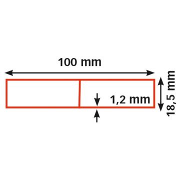 Premium Alu Alu Rij 100 x 18,5 x 1,2mm / 200cm