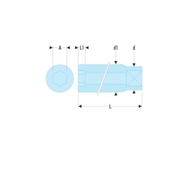 Facom Doppen 1/4 6 Kant 9mm 
