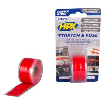 HPX Stretch & Fuse zelfvulkaniserende tape - rood 25mm x 3m