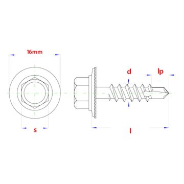 PGB Zelfborende schroef BP nr3 Ø5,5x19 Zn/EPDM