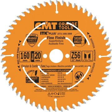 CMT Universeel zaagblad HW 160x20(+16)x1.8 Z56 Massieve houtsoorten